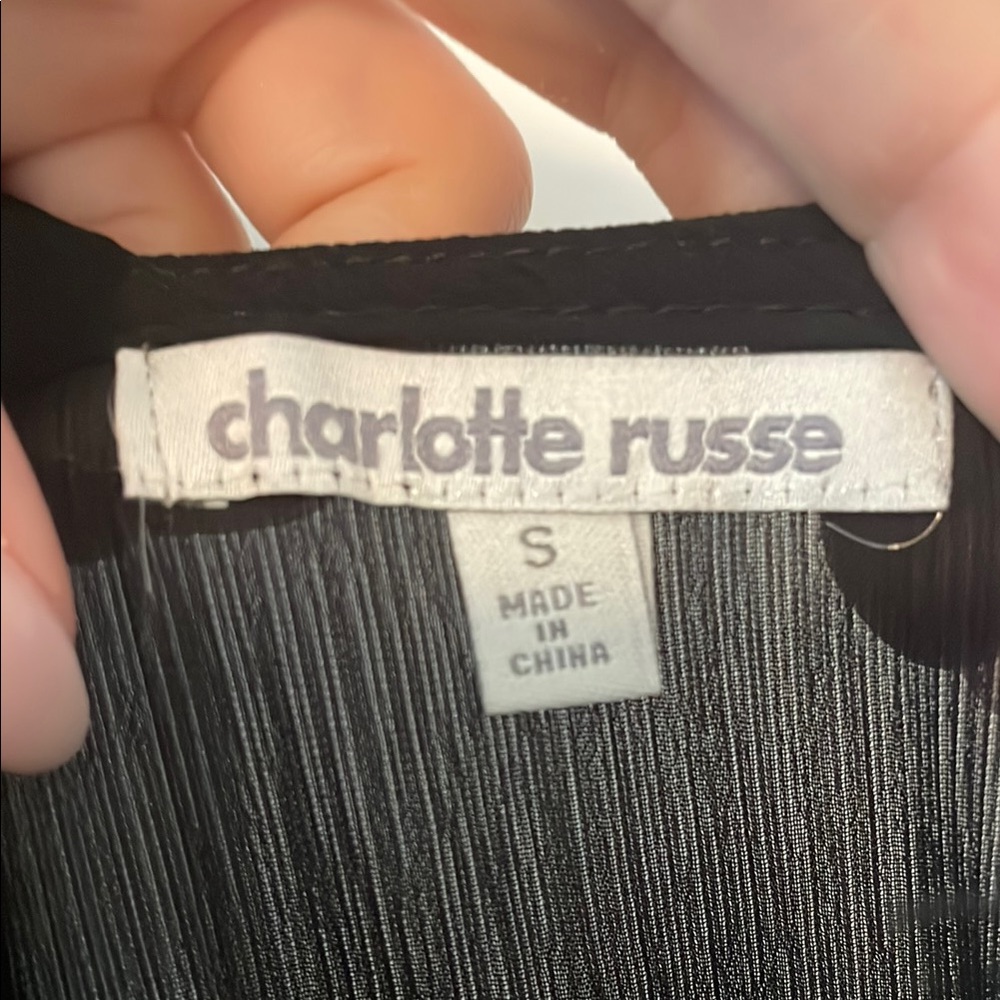 Charlotte Russe Black Romper with Lace Detail - Picture 2 of 5